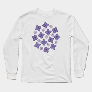 Hydrangea | Purple | White Long Sleeve T-Shirt